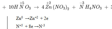 Zn + HNO3 → Zn(NO3)2 + NH4NO3 + H2O 4