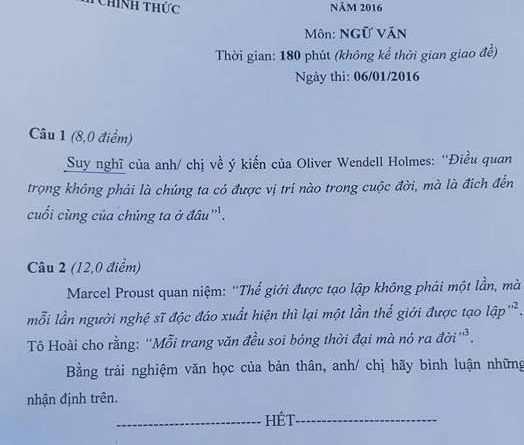 Đề thi học sinh giỏi quốc gia môn ngữ văn 2016 Đề thi học sinh giỏi quốc gia môn ngữ văn 2016 1