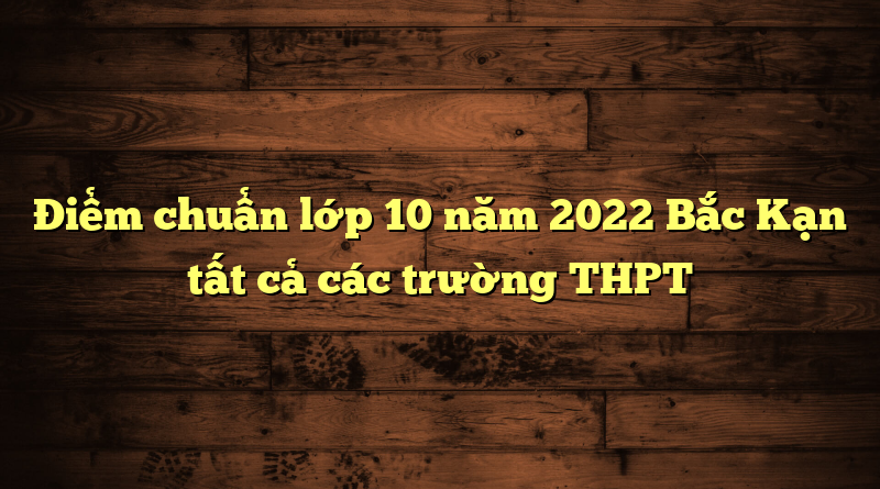 Điểm chuẩn lớp 10 năm 2022 tất cả các trường THPT Bắc Kạn 1