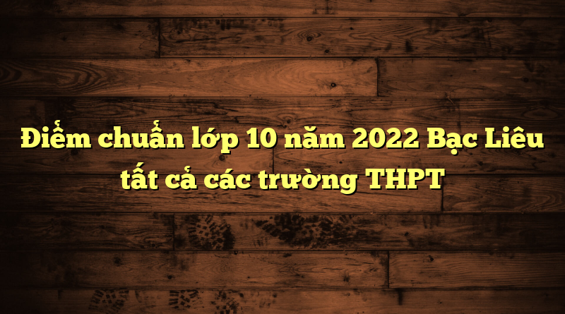 Điểm chuẩn vào lớp 10 năm 2022 tất cả các trường THPT Bạc Liêu 1