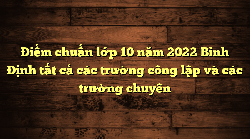 Điểm chuẩn lớp 10 năm 2022 Bình Định của tất cả các trường công lập, trường chuyên 1