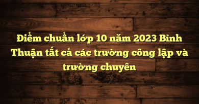 Điểm chuẩn lớp 10 năm 2023 Bình Thuận tất cả trường công lập và trường chuyên 1