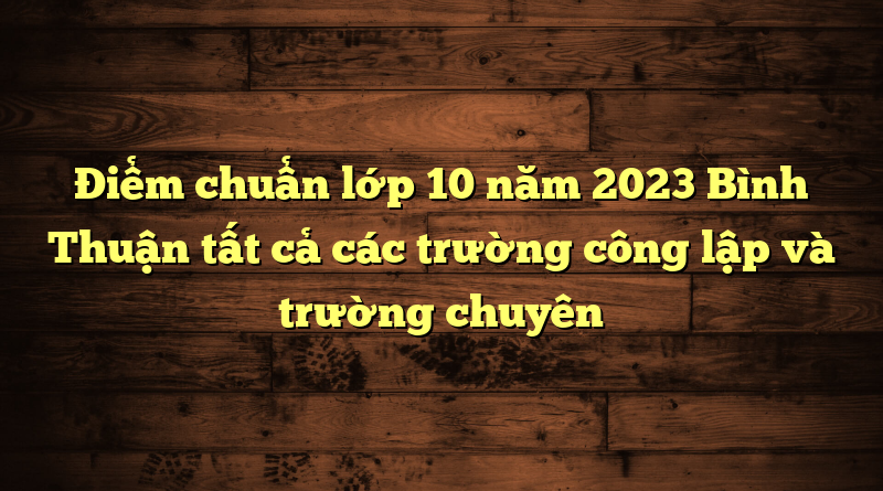 Điểm chuẩn lớp 10 năm 2023 Bình Thuận tất cả trường công lập và trường chuyên 1