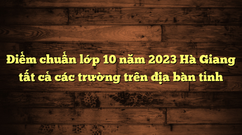 Điểm chuẩn lớp 10 năm 2023 Hà Giang của tất cả các trường trong tỉnh 1