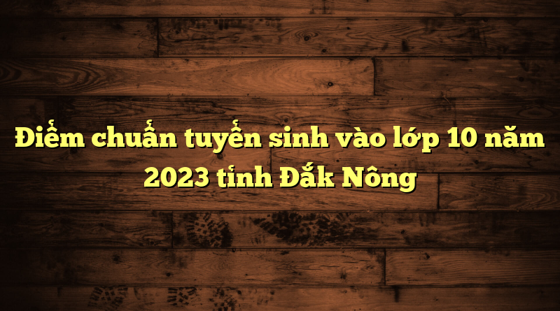 Chỉ tiêu tuyển sinh vào lớp 10 năm 2023 tỉnh Đắk Nông 1